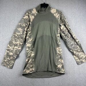 Massif Army Combat Shirt Mens Medium Green Camo Long Sleeve Tactical FR Jersey